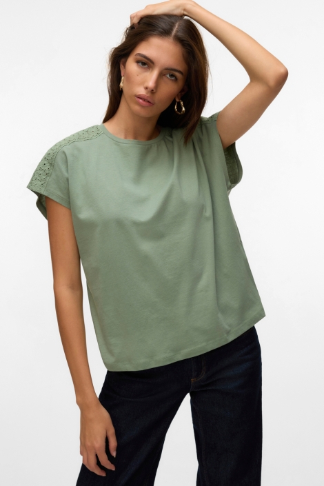 Vero Moda vmemmy ss lace tape top jrs noos